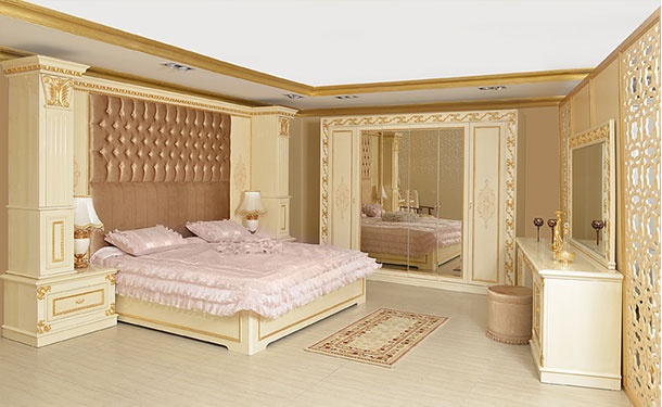 klasik lüks yatak odası