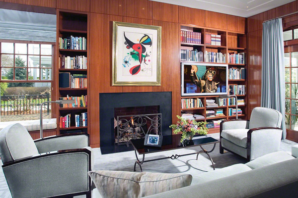 Library With Fireside TV