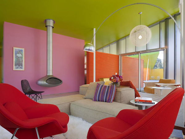 renkli oturma odası dekorasyonları
